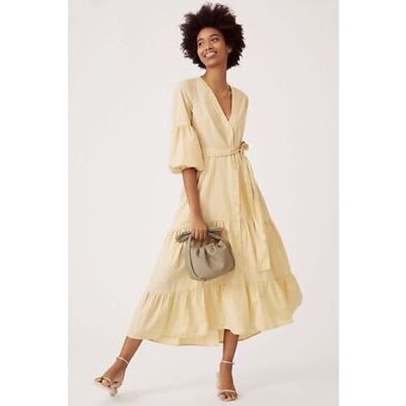 Anthropologie-Maeve Puff-Sleeved Midi Dress size 20w - Picture 1 of 9